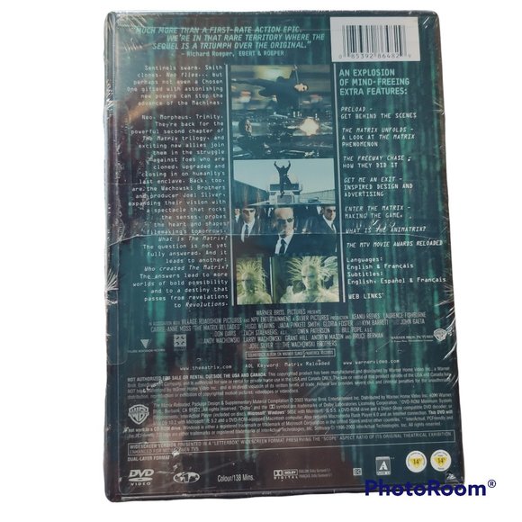 The Matrix 2: Reloaded (DVD, 2003, 2-Disc Widescreen) Sealed - Picture 2 of 4